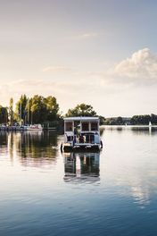 Houseboat on river