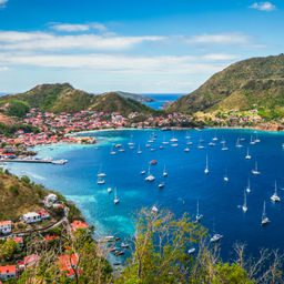 Panoramic landscape view of Terre-de-Haut Island, Guadeloupe, Les Saintes