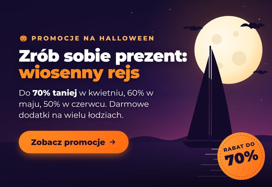 Promocje na Halloween: do 70% taniej na wiosenny czarter jachtu, darmowe dodatki na wielu łodziach