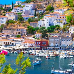 Greek island of Hydra hrabour view