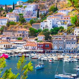 Greek island of Hydra hrabour view