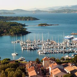 Vue panoramique de Porquerolles Port Cros Parc National Hyères France