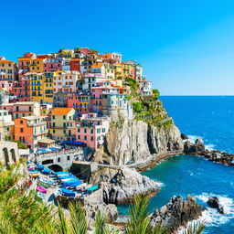 View of coastal town in Cinque Terre