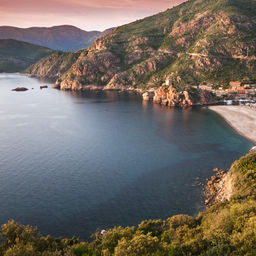 Vue aérienne de la plage de Palombaggia en Corse (France)