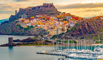 Panoramic view of Sardinian Harbour
